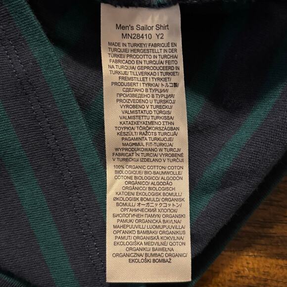 Seasalt Cornwall Men’s Small Sailor Shirt Crew Neck Organic Cotton Striped - Picture 8 of 11